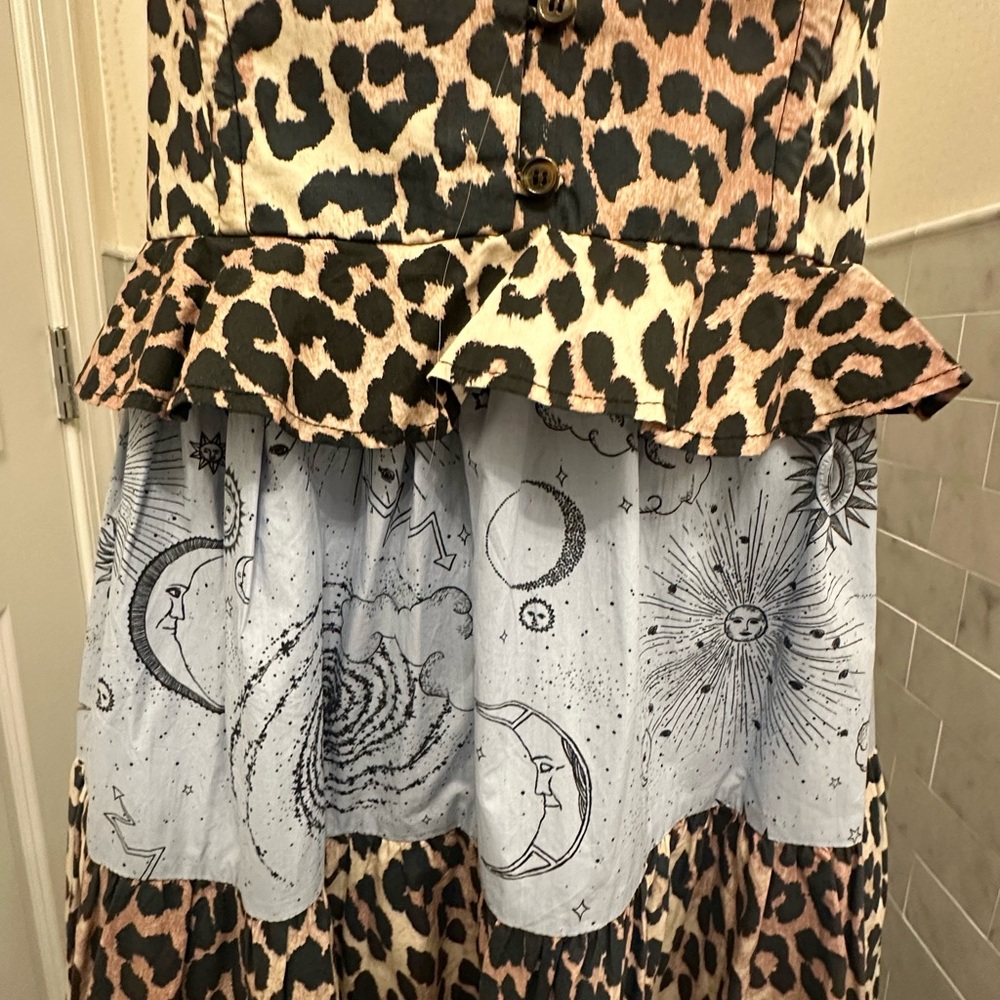 Ganni Leopard & Sky-Print Tiered Maxi Dress - Picture 3 of 4